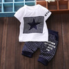 Летняя детская одежда для мальчиков Повседневная хлопка Lovely Short Sleeve Shirt + Pant Детская новорожденная детская одежда Детс детская одежда