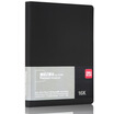 Effective deli 33048 twill 9 hole live leather surface notepad 16K 100 pages black
