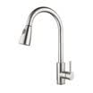 Grifo de cocina plata manija única extraíble grifo de cocina grifo de agua giratorio de 360 grados