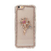 Círculo De Cristal Transparente De Lujo Transparente Bling Rhinestone Diamond Flower Case Hard Back Cover Shell Protector Para Apple IPhone 6