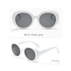 Koreas new large frame oval rough edge mens white ins wind with the same Sunglasses female white frame retro glasses