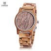 UWOOD UW - 1007 Hombres Reloj De Cuarzo Estuche De Madera Números árabes Escala Resistencia Al Agua Reloj De Pulsera