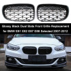 Reemplazo De Rejilla Frontal De Rejilla Doble Negro Brillante Para BMW E81 E82 E87 E88 Seleccionado 2007-2012