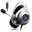 NUBWO N2 USB Wired Gaming Headset Over-Ear Stereo PC Headphones Deep Bass Earphone with Microphone Volume Control LED Light for PC