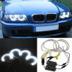 4 UNIDS 131MM  146 MM Reflector CCFL Angel Eye Rings 6000K Halo Light Lamp Kit Para BMW 3 SERIES E46 Azul  Blanco