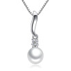 Simulated Pearl Cubic Zirconia Pendant Necklaces For Women Party Fashion Jewelry Gift Accessories W-J132