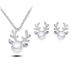 Fashion New Exquisite Antlers Crystal Simulated Pearl Necklace Or Earrings Fashion Jewelry for Women