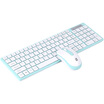 Ling snake wireless keyboard&mouse set wireless mouse keyboard set chocolate ultra-thin key cap office set MK316 cyan