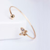 Diamond Butterfly Opening 18K Gold Bracelet Bangle Girlfriend Gift