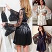 Sexy Lingerie Women Silk Robe Dress Kimono Nightdress Nightgown Sleepwear