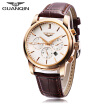 Guanqin Gq12005 Men Quartz Watch Working Sub-dial Date 3atm Genuine Leather Band Wristwatch