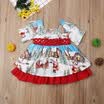 Christmas Toddler Kid Baby Girl XMAS Flared Party Santa Swing Dress Clothes 2-6T