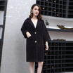 The new Korean autumnwinter 2018 womens dress is thickened with long&medium sweater knitted womens ermine overcoat