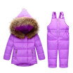 Winter Children Clothing Sets Jumpsuit Snow Jacketsbib Pant 2pcs Set Baby Boy Girls Duck Down Coats Jacket With Fur Hood