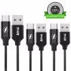 Cable USB Tipo C Kiirie 3Pack 2 × 33ft 66ft Cordón Trenzado De Nylon Cargador Rápido Para Samsung Galaxy S8  S8 Plus LG Nexus Huawei