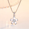 Pink Flower Pendant Necklaces For Women Cubic Zirconia Fashion Jewelry Accessories Bride Party Jewelry Gifts WE45