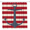 Red Line&Anchor Polyester Shower Curtain Bathroom Curtain High Definition 3D Printing Water-Proof
