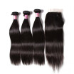 Unice Hair Icenu Remy Hair Series Brazilian Straight Hair 3 Bundles With Closure Natural Color 100 Human Hair Weaves With Closure