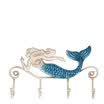 Tooarts Iron Mermaid Wall Hanger Iron Gancho de pared 4 Ganchos para abrigos Toallas Bolsas Soporte de pared Soporte para ropa Tornillos incluidos