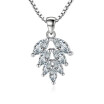 Cubic Zirconia Leaf Pendant Necklaces For Women Fashion Bride Party Jewelry Gift Accessories W-G17