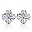 Classic Sliver Color AAA Cubic Zirconia Stud Earring Wedding Fashion Jewelry Earrings for Women Anniversary WHK132