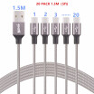 Cable Micro USB Kiirie 20 Pack 15m  5FT Cable De Carga PowerLine USB 20 Trenzado De Nylon Para Dispositivos Cargados Micro USB