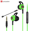 Lanston G100X Gaming Headphones In-Ear E-sports Subwoofer HD Dual-Made Computer Mobile Phone Remote Control Tuning Listening Discriminating Team Open Black Eating Chicken Ear Green