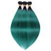 HCDIVA T1BGreen Ombre Brazilian Hair Bundles 3PCSLOT Straight Hair No Tangle Free Shipping 10 to 26 Inch Colored Hair 2 Tones