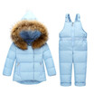 Winter Children Clothing Sets Jumpsuit Snow Jacketsbib Pant 2pcs Set Baby Boy Girls Duck Down Coats Jacket With Fur Hood