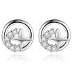 Fashion Jewelry Stud Earrings for Women Round Cubic Zirconia Classic Female Party Butterfly Anniversary Gift K139