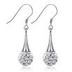 Cubic Zirconia Ball Fashion Long Drop Earrings For Women Female Ladies Eardrop Party Trendy Jewelry Accessories WHE35