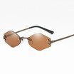 Fashion hexagon Rimless Sunglasses women Retro Men Punk small frame Sun Glasses UV400