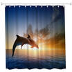 Couples Dolphins Polyester Shower Curtain Bathroom Curtain High Definition 3D Printing Water-Proof