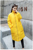 Winter 2018 down jacket trend simple personality long sleeve long style pure color hat fashion single-breasted