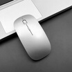 BUBM wireless Bluetooth mouse notebook rechargeable mute office desktop computer universal creative ultra-thin optical mouse rechargeable lithium battery unlimited mouse silver Bluetooth models