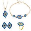 Devil Eye Personality Circular Female Necklace Earrings Ring Bracelet Jewelry Set For Women Devil Eye Personality Circular Female Necklace Earrings Ring Bracelet Jewelry Set For Women
