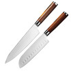 YAMY & CK Cuchillo De Cocina De Acero Inoxidable De 2 Piezas Patrón De Láser Cuchillo Rebanador De Chef Alemania Molibdeno Vanadi