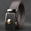 xsby Mens Dress Leather Belt Automatic Ratchet Buckle Belts For Men Black 35mm Width