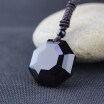 natural obsidian carved polyhedron pendant Lucky Love Crystal Jewelry With Free Rope for men&women gift