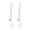 Fashion Simulated Pearl Star Pendant Long Chain Drop Earrings Bridal Wedding Pearl Jewelry WHE197