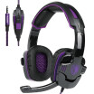 SADES SA-930 35mm Gaming Headsets with Microphone Noise Cancellation Music Headphones Black-purple for PS4 New Xbox One Laptop Ta