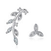 Fashion Jewelry Cubic Zirconia Leaf Stud Earrings for Women Accessories Valentines Day Gift WHK130