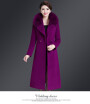 Winter 2018 woollen outerwear womens long - length Korean imitation fox fur collar double - sided cashmere coat