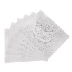 5pcs White Romantic Wedding Party Invitation Cards Delicate Carved Pattern Banquet Decoration