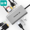 Yamazawa SAMZHE Type-C docking station USB-C to HDMIVGA network port HUB multi-function converter PD charging Apple MacBook notebook TC-DK