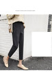 Fallwinter harem 2018 new Korean relaxed nine point pants high-waisted&small feet woollen turnip pants female