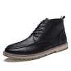 Mens Boots Fashion Lace Up Shoes Genuine Leather Martin Shoes Casual High Cut Shoes For Men Black Brown Size 38-44