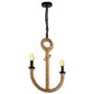 Baycheer HL458668 Industrial 2 Light Rope Chandelier 165W with Arched Fixture Arm