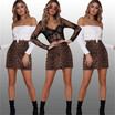 Women Cheetah Leopard Print Casual Mini Skirt Club Holliday Bodycon Dress