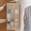 Qingwei simple double-sided hanging bag underwear storage bag wardrobe door storage bag beige
